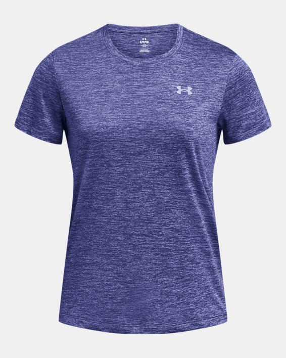 Women's UA Tech™ Twist Short Sleeve in Purple image number 2